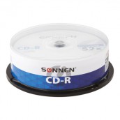 Диски CD-R SONNEN, 700 Mb, 52x, Cake Box (упаковка на шпиле) КОМПЛЕКТ 25 шт., 513531