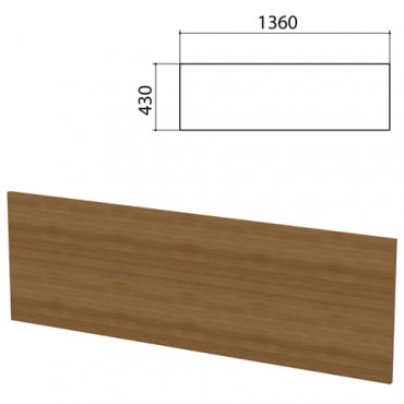 Экран-перегородка "Бюджет", 1360х16х430 мм, орех 190 (КОМПЛЕКТ С ФУРНИТУРОЙ)