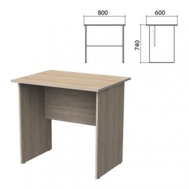 Стол письменный "Бюджет", 800х600х740 мм, дуб сонома, 402659-091