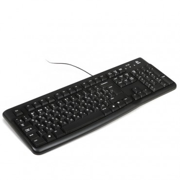 Клавиатура проводная LOGITECH K120, USB, 104 клавиши, черная, 920-002522