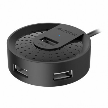 Хаб A4TECH HUB-20, USB 2.0, 4 порта, черный, 1874611